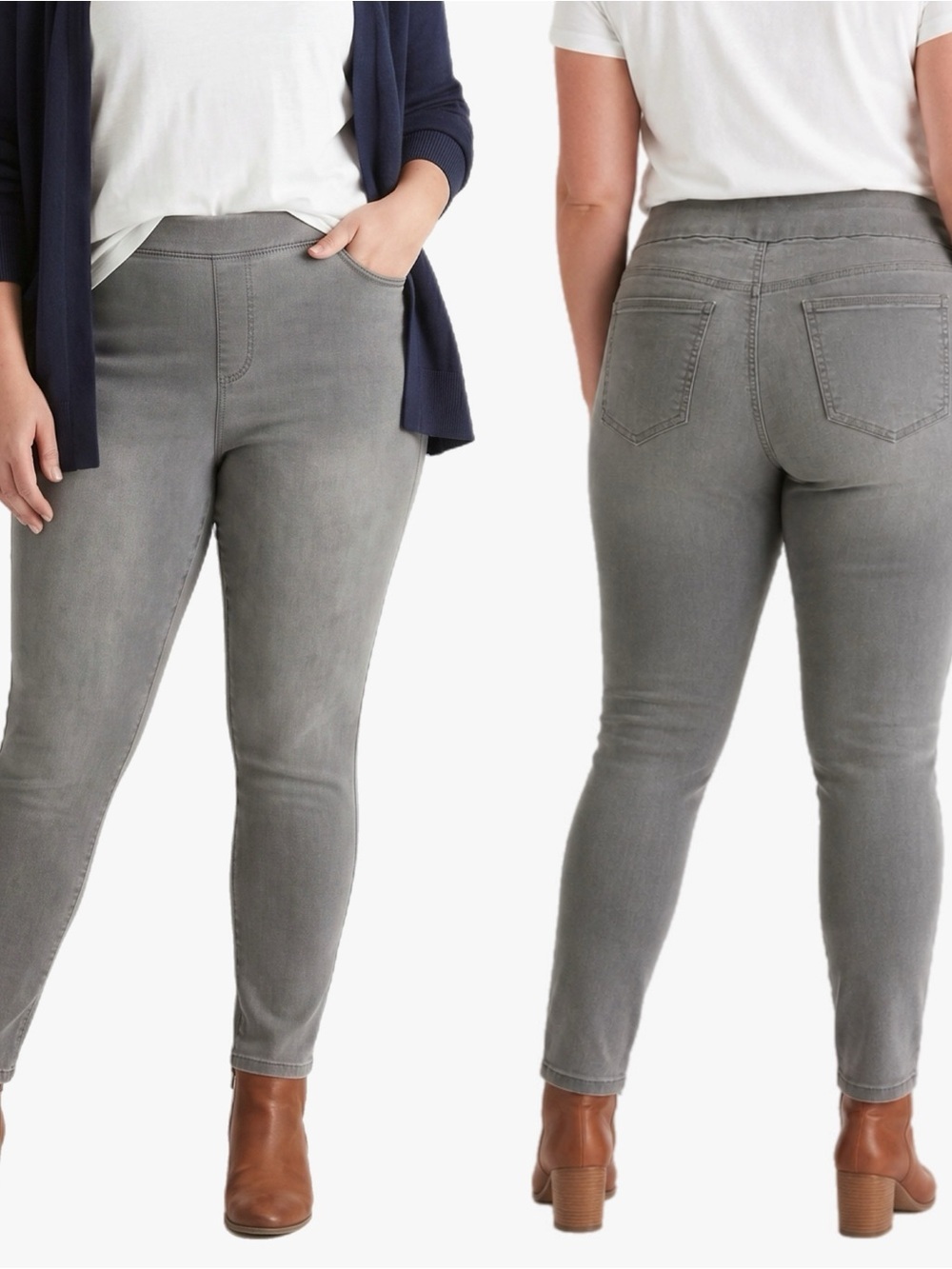 Chico’s Perfect Stretch Soft Jegging Ankle Gray Wash Size 1.5 US Sz 10-12